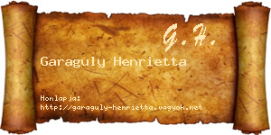 Garaguly Henrietta névjegykártya